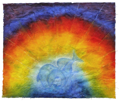 Delphine unterm Regenbogen